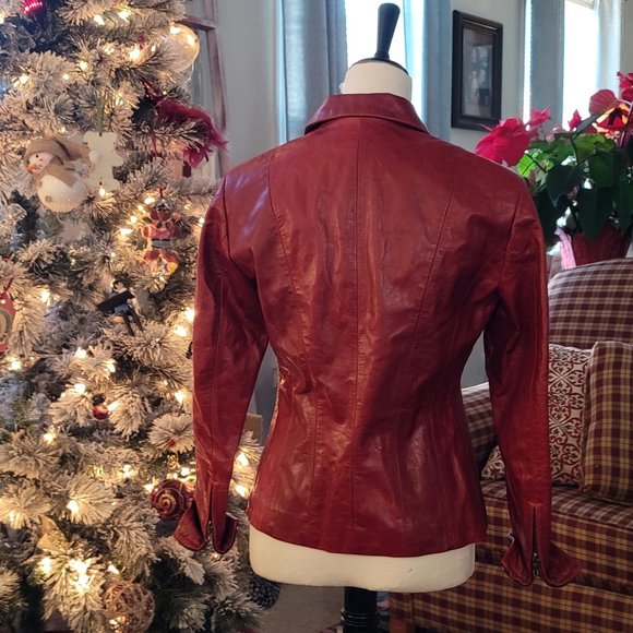 Carina New York Red Leather Jacket - Picture 4 of 6